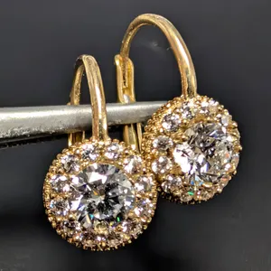 10K(1.6G), LAB DIAMOND (0.5CT), CZ (0.2CT)EARRING, SUGGESTED RETAIL VALUE $2600