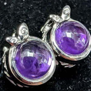 SILVER(4.72G), AMETHYST (APP 2.5CT) EARRING