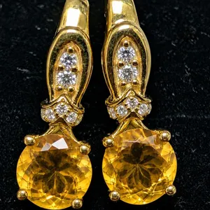 SILVER(4.73G), CITRINE (2CT) EARRING, SUGGESTED RETAIL VALUE $300