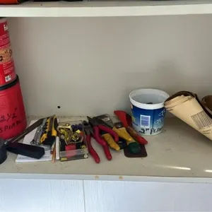 Shelf of tools and parts