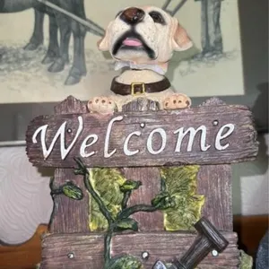 Yellow lab welcome bobble head 12�