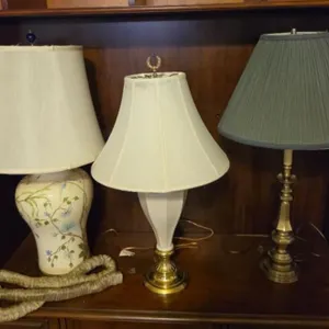 3 Ceramic and Brass Table Lamps