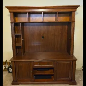 Entertainment Center with Shelving and Cabinets