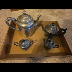 Silver Plated Tea  with Sugar Bowl and Creamer