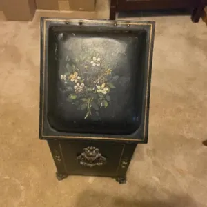 Painted Metal Fireplace Ash Bin