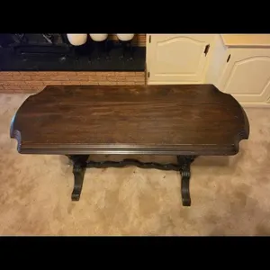 Dark Wood Console Table with Carved Legs