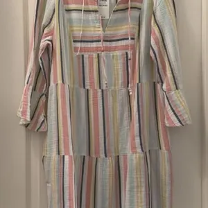 NWT Sz M Style&Co. Striped Cotton Gauze Tiered