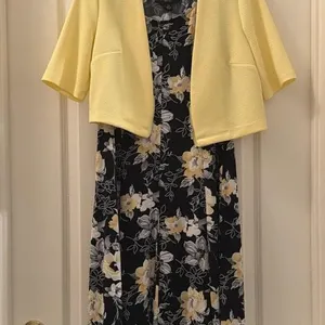 Sz PS Perceptions Petite Floral Dress & Cardigan