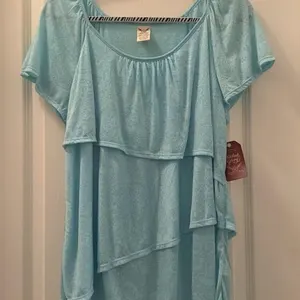 NWT SZ XL Faded Glory Shutter Pleat Paisley Top
