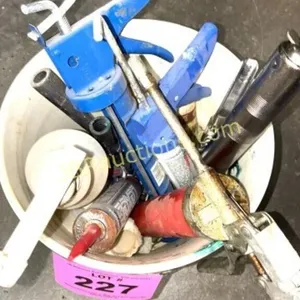 BUCKET W GREASE GUNS AND CAULKING GUNS