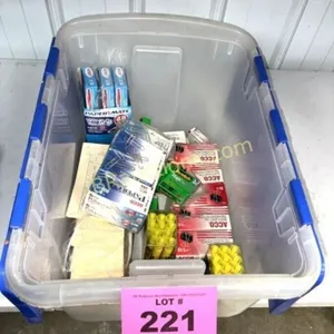 NICE TOTE OF OFFICE SUPPLIES