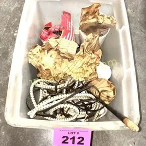 PLASTIC TUB WITH BUNGEE CORDS & HARDWARE