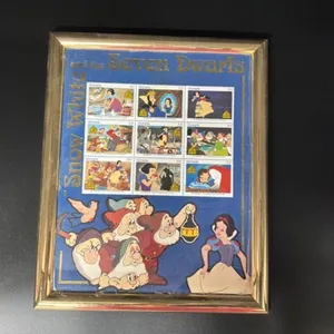 Snow White & Seven Dwarfs Framed Stamp Art