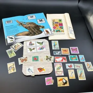 Birds & Butterflies Stamp Album Lot