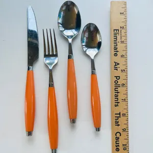 Vintage Orange Fiesta Handle Flatware Set