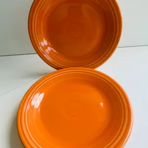 Fiesta Tangerine Orange Chop Plates, Set of 4
