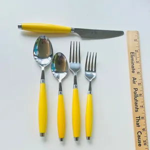 Vintage Fiestawear Yellow Handle Flatware Set