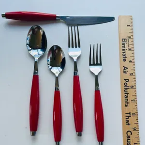 Vintage Fiesta Red Handle Flatware Set