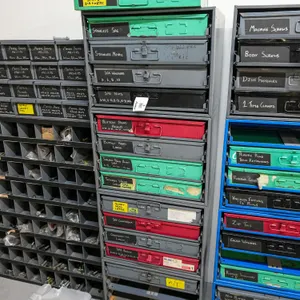 Metal Fastener Storage Boxes with Contents, Various Hardware Types