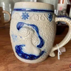 Antique Flemish White Stoneware Pitcher