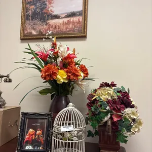 DECORATIVE VASES, FRAMES, AND BIRD CAGE