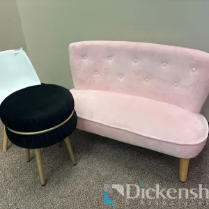 CHILDREN'S SIZE COUCH, STOOL, AND CHAIR