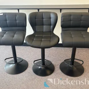 ADJUSTABLE HEIGHT SWIVEL BAR STOOLS WITH BLACK