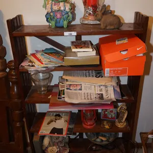 Free Standing Shelf and Contents