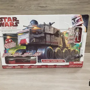 Star Wars The Clone Wars Clone Turbo Tank Vehicle w/ Speeder Bike
 UNRESERVED