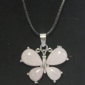 ROSE QUARTZ BUTTERFLY NECKLACE