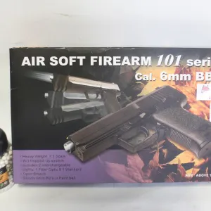 BB GUN AIR SOFT HANDGUN WITH CASE OF