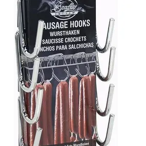 Bradley Smoker Chrome-Plated Steel Sausage and Meat Hook, 4 Pack