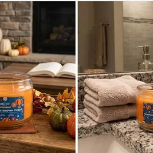 Case of 4 - Candle-lite 10oz 3 Wick Pumpkin & Brown Sugar Candle