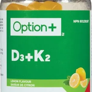 Lot of 4 -Â  Bottles Option+ D3+K2 Lemon 1000 IU 60 Per Bottle