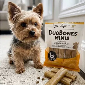 Lot of 6 - Ten Dogs DuoBones Minis Chicken Chews 100g per Pack