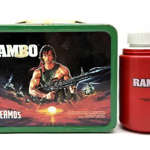 Vintage 1985 Rambo Thermos Metal Lunchbox with