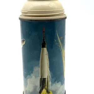 Vintage 1963 Space Metal Thermos Bottle 
- no