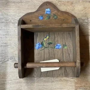 Painted Wood Shelf/Towel Rod 13"x19"x6"
