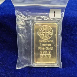 Replica 1 oz .999 Gold Plated Bar
