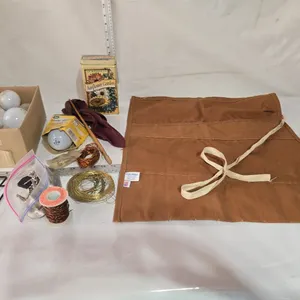Light Bulbs, Wire, assortment of keys, Canvas Wall Storage