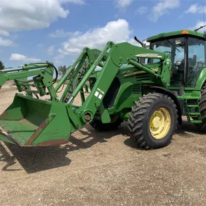 2004 JOHN DEERE 7720 MFWD Tractor w/ JD 746 FEL, 8' Bucket & Grapple, 173 HP.