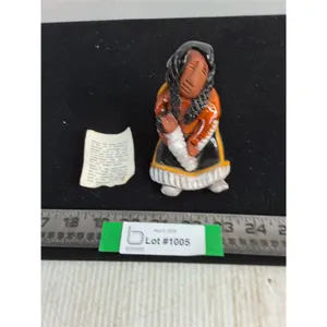 Hand Crafted Ceramic Indigenous Mother w/Baby  by Keena