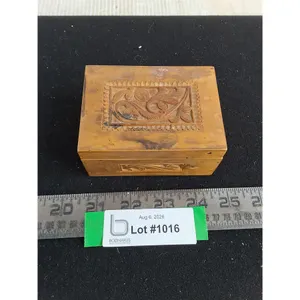 Hand Carved Wooden Jewelry Box