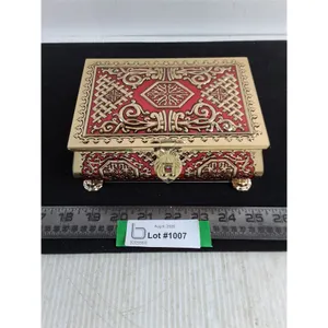 Ornate Gold/Red Tin Chest