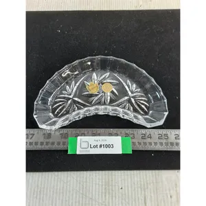 Belfor Czechoslovakian Kidney-Shaped Lead Crystal Trinket Dish