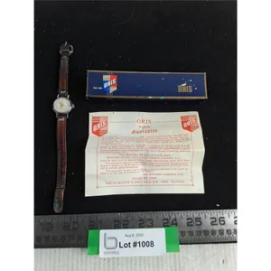 Vintage Swiss-Made Oris Ladies Wrist Watch w/Leather Strap & Original Box