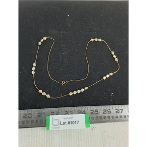Faux Pearl 28" Necklace w/Gold Color Chain