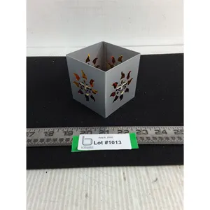 Axicon Metal & Stained Glass "Sun" Candle Holder