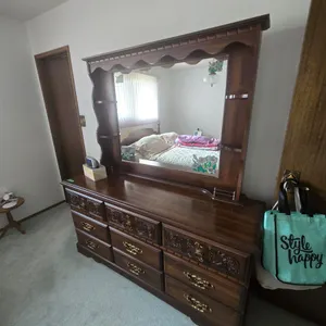 9-drawer Dresser with Mirror - furniture only, contents not included
