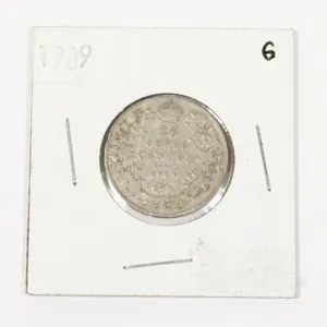 1909 CANADA .25 CENT SILVER COIN